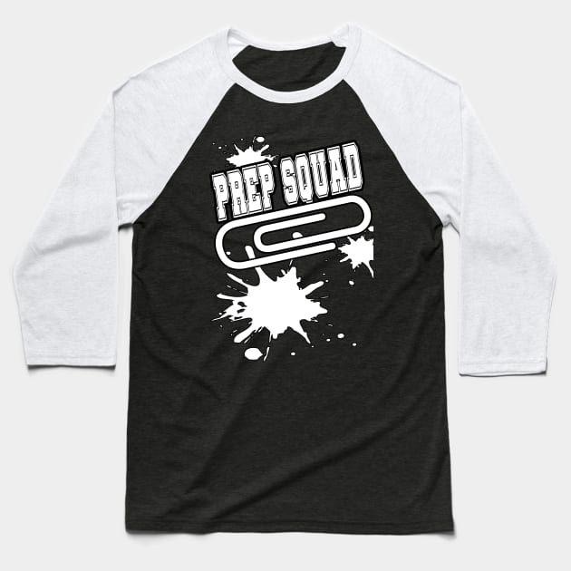 Prep Squad Team Work Splatter Baseball T-Shirt by Black Ice Design